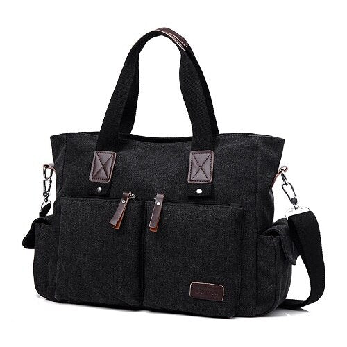 Canvas Fashion Mens Crossbody Bags Solid Color Multifunction Men Office Vintage Bag With Slit Pocket Crossbody Shoulder Bags Men