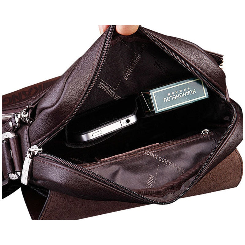 New Arrived Luxury Brand Men&#39;s Messenger Bag Vintage PU Leather Shoulder Bag Handsome Crossbody Handbags Free Shipping