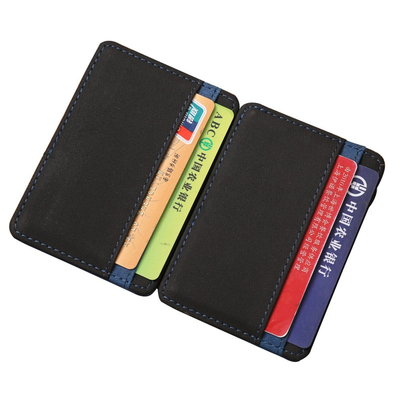 JINBAOLAI Scrub Leather Credit Card Wallets Men Fashion Women Purses Magic Small Wallet Mini Money Clips New Design Short Purse