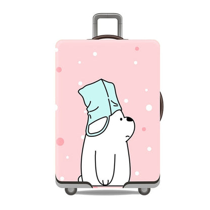 Cute Bear Luggage Cover Travel Suitcase Protector Suit For 18-32 Size Trolley Case Dust Travel Accessories Elasticity Box Sets