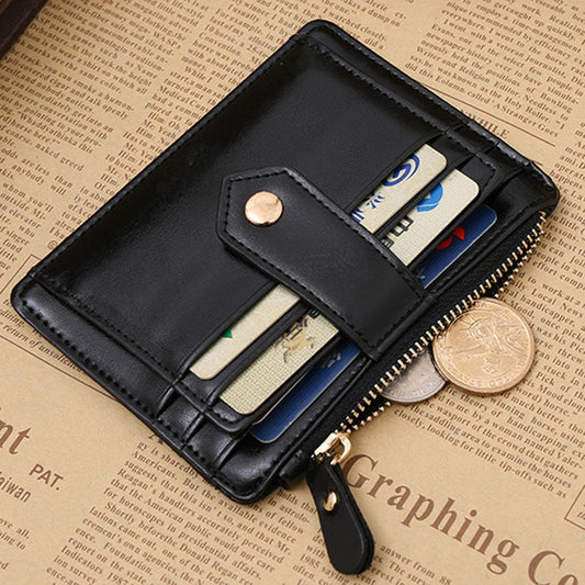 Black Red Color Men Women Wallet Money Clip Credit Card Money Holder Business Faux Leather Stylish Simple Fashionable Purse
