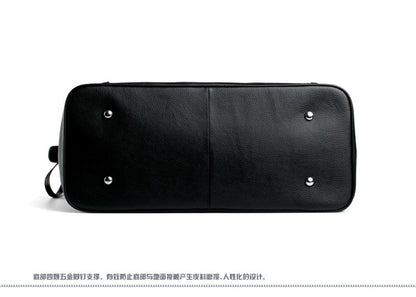 Fashion Men Leather Travel bag Genuine Leather Luggage Bag Men Duffle Bag Overnight Weekend Shoulder Bag Tote handbag Black