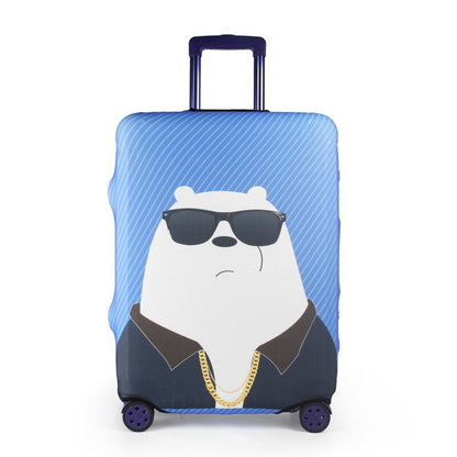 Cute Bear Luggage Cover Travel Suitcase Protector Suit For 18-32 Size Trolley Case Dust Travel Accessories Elasticity Box Sets