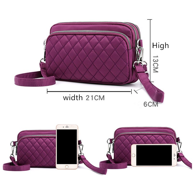 Casual Nylon Waterproof Women Bag Fashion Wild Outdoor Mens Shoulder Bag Messenger Crossbody Bag Ladies Purse Diagonal Bag