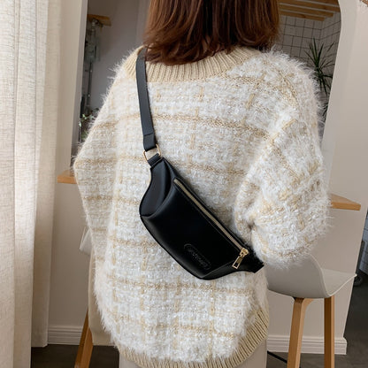 Fashion Women Solid Color Crossbody Bag Casual Ladies PU Leather Fanny Packs Small Purse Vintage Pure Color Leather Bag