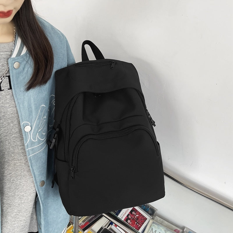 New Fashion Waterproof College Large-capacity Backpack Women Female Travel Solid Color Backpacks Teenage Girl School Bag Mochila