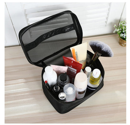 1PCS Women Men Necessary Portable Cosmetic Bag Transparent Travel Organizer Fashion Large Black Toiletry Bags Makeup Pouch
