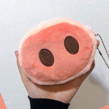 1Pcs Cartoon Mini Pig Nostril Pig Plush Butt Coin Purse Plush Toy Lovely Student Stuffed Animals Hand Bag Keychain Bags for Gift