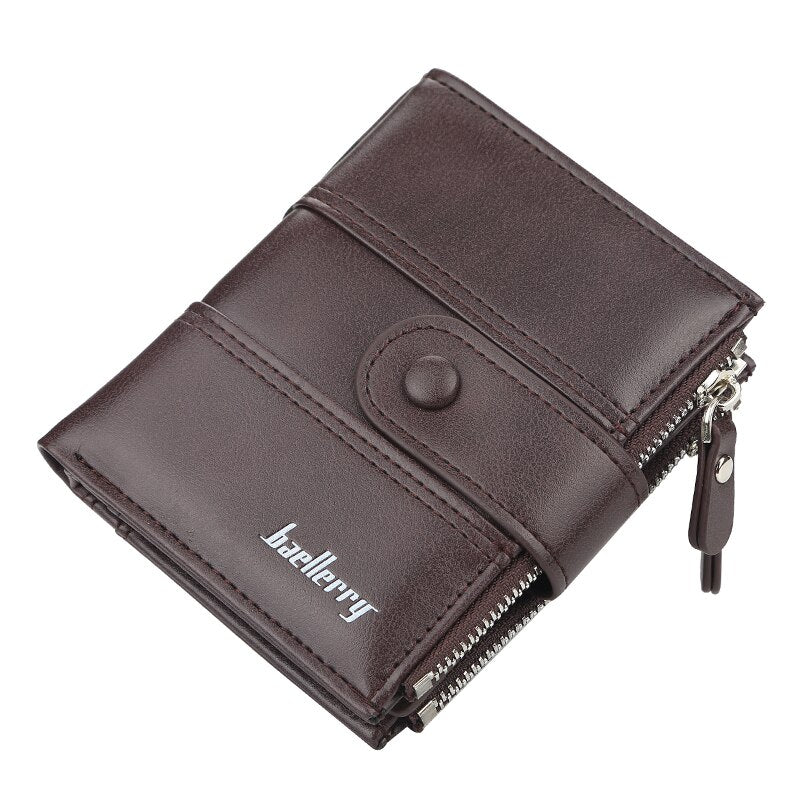 New Business Men Wallets Zipper Card Holder High Quality Male Purse New PU Leather Vintage Coin Holder Men Wallets