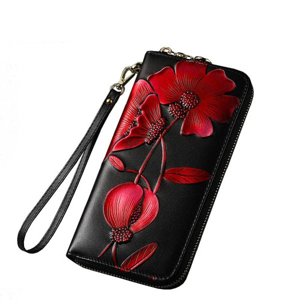 SUWERER NEW Women Genuine Cowhide Leather Bags Women Wallet Fashion Embossing Clutch bag Luxury Women Bag