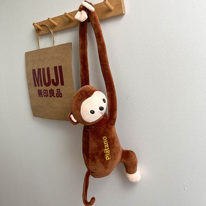 Female cute bag cartoon women monkey plush doll shoulder bag girls mobile phone bag autumn new style