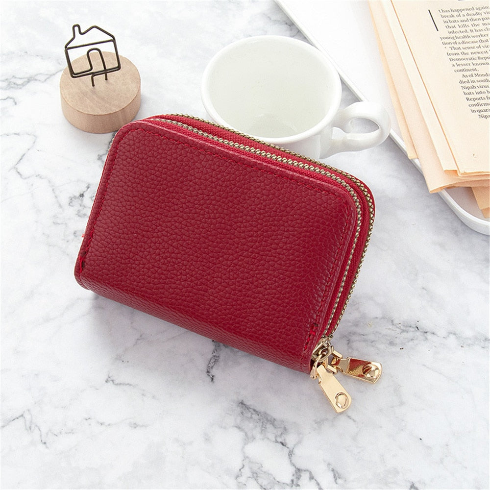 Women Men Wallets Zipper Mini Coin Purse PU Leather Lady Card Holder Men Card Case Multifunctional Leather Casual Purse