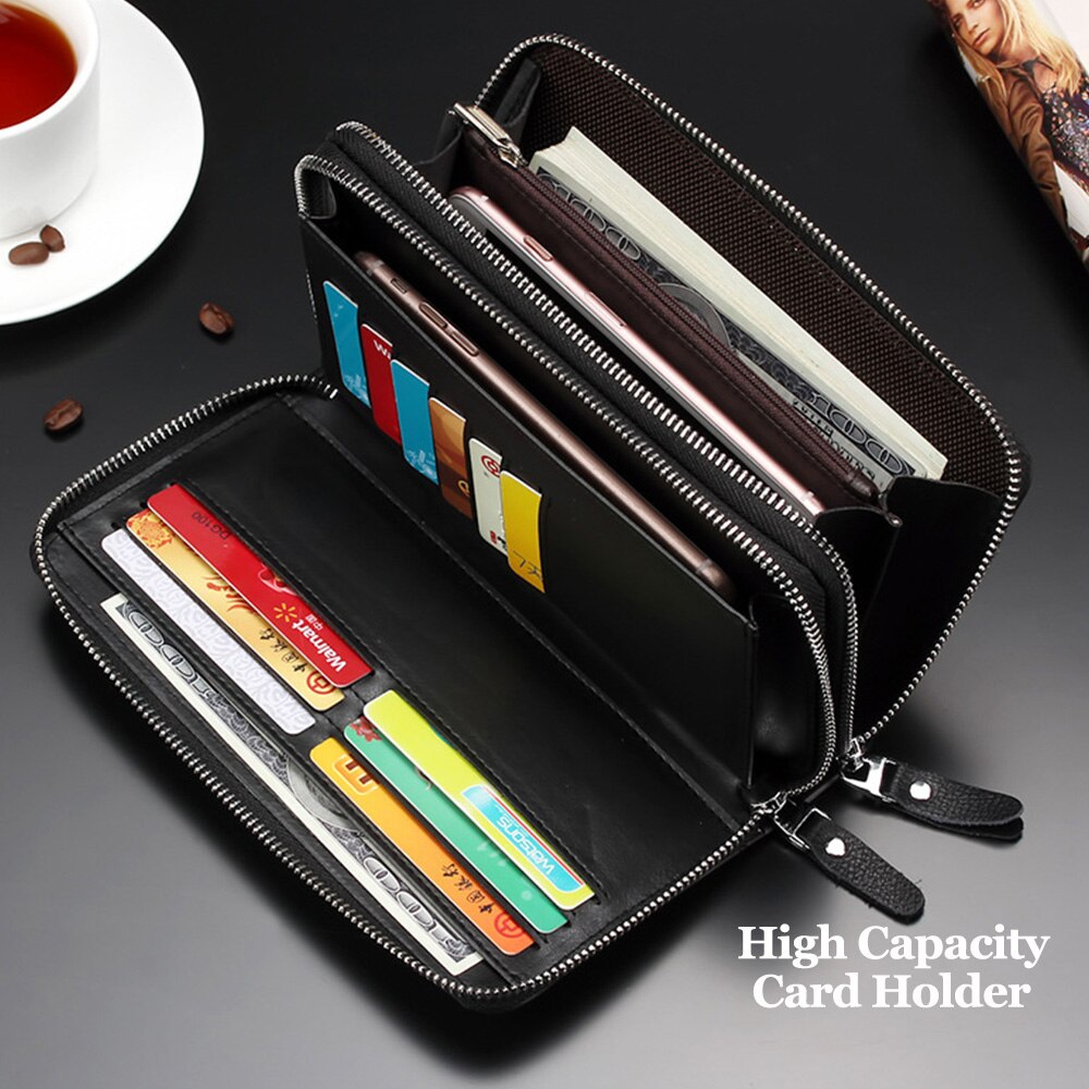 New Fashion Men&#39;s Wallet High Quality Genuine Leather Card Holder Designer Purse Mens Card Wallets Big Capacity Cardholder Bag