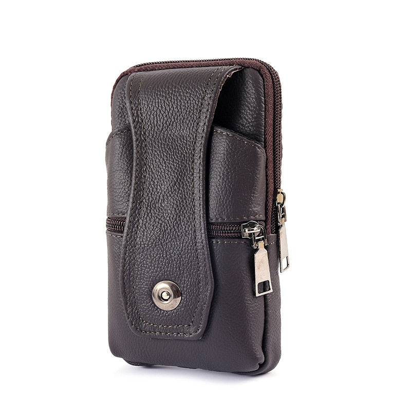 Men&#39;s messenger bag retro leather shoulder bag men&#39;s small messenger bag leather bag mobile phone bag casual business waist bag