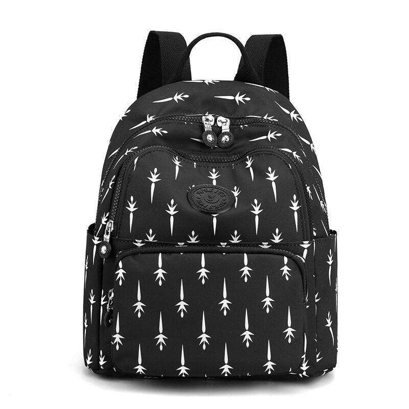 Fashion High Quality Nylon Women&#39;s Backpack New Flower Pattern Design Ladies Travel Backpack Shoulder Bag Mochilas De Mujer Sac