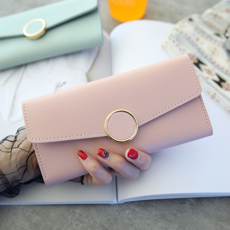 Women Long Wallets Purses Luxury Round Shap Wallets For Ladies Girl Money Pocket Card Holder Female Wallets Phone Clutch Bag