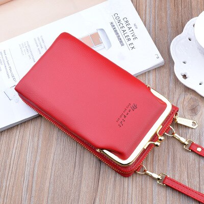 Women Bag Big Screen Phone Bag Women&#39;s Wallet Long Zipper Shoulder Bag Fashion Messenger Bag Coin Purse Leather Crossbody Wallet
