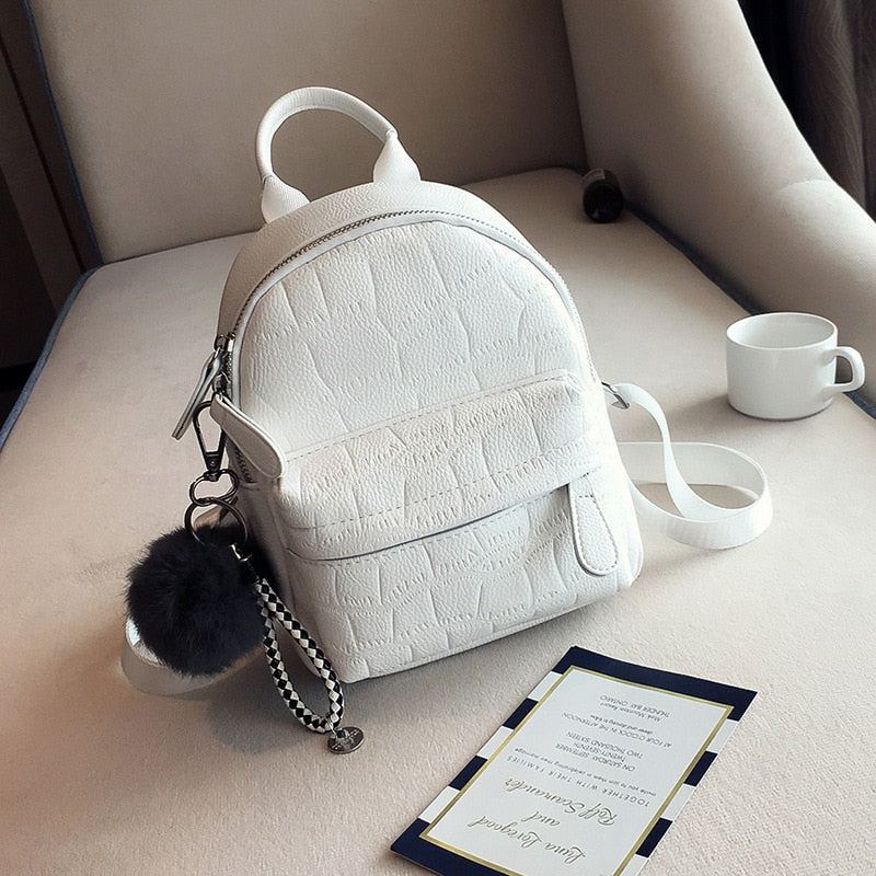 Mini Backpacks Women PU Leather Cute Small Backpack Female White Back Pack Black Backpacks For Teen Girls Fashion Bagpack Woman