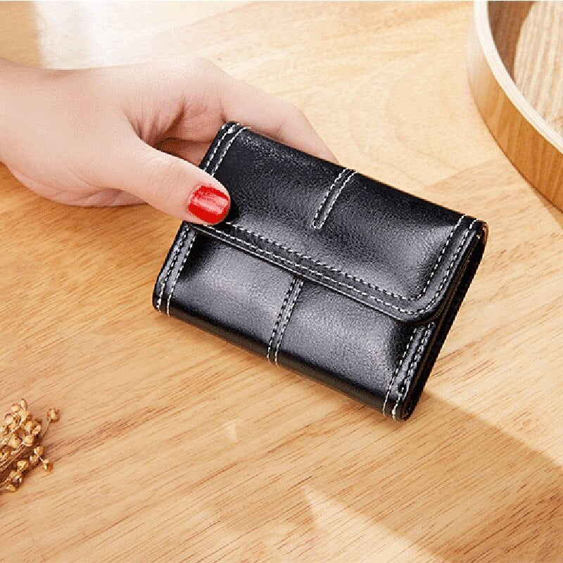 Women&#39;s Wallet Shiny Leather Female Purse Card Holder Classic Wallet for Women Lady Dress Small Money Bag
