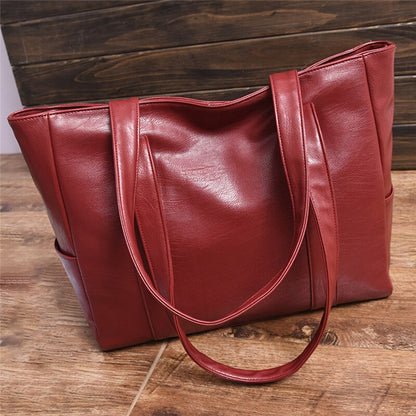 Women Leather Handbags Women's PU Tote Bag Large Capacity Female Shoulder Bags Solid Casual Women Bags Bolsas Femininas