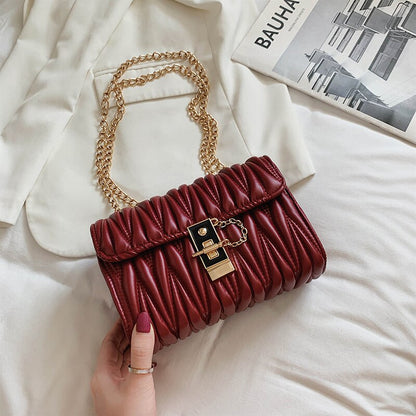 retro chain handbag new fashion high quality PU soft leather women&#39;s designer shoulder messenger bag