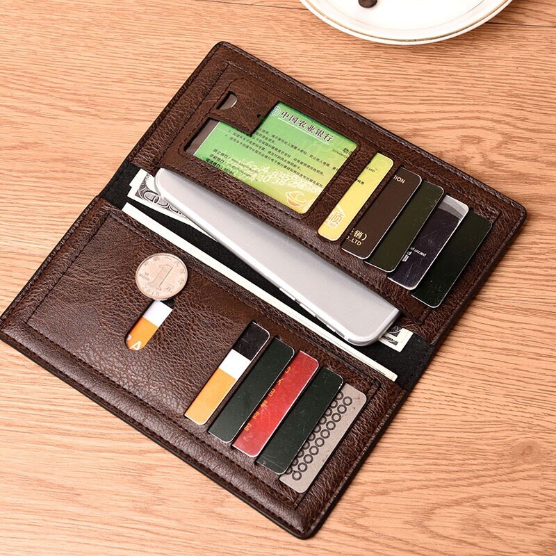 New Fashion Men Long Money Bag Multifunctional Wallets Business Brand Card Holder Coin Purse Men Money Purse