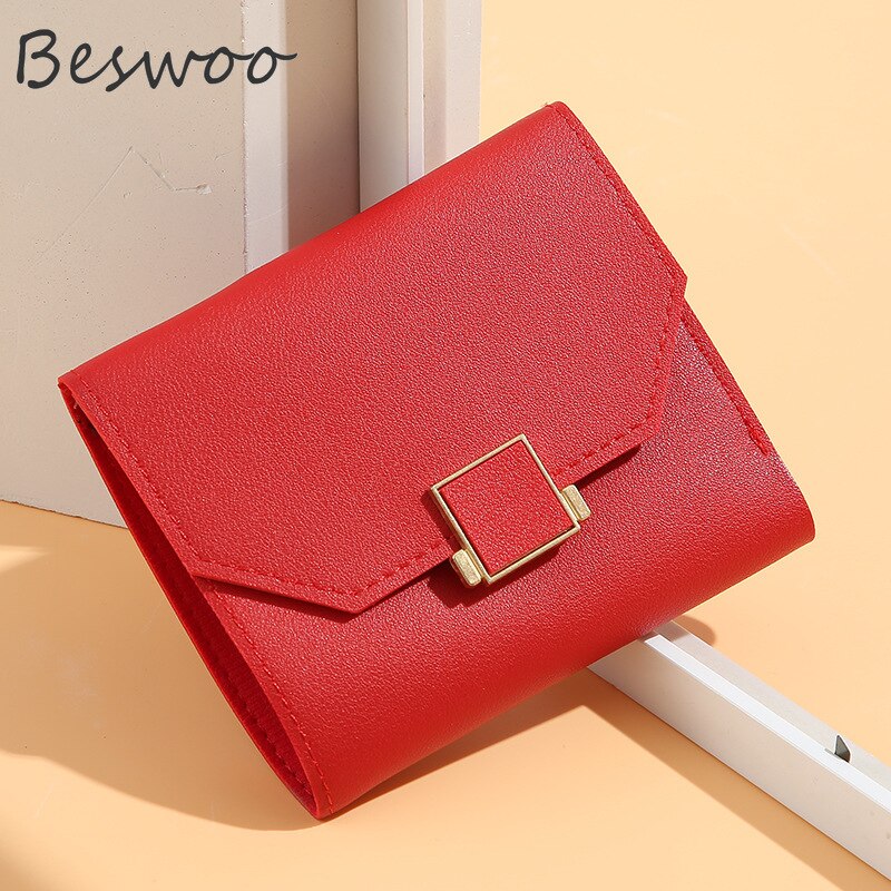 New Fashion Short Wallets for Women Leather Cute Mini Money Clutch Wholesale Zipper Female Coin Purses Casual Multi Card Holder