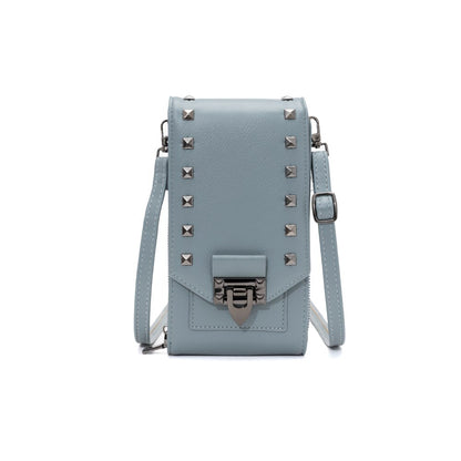 Women Soft Leather Rivet  Wallets Cell Phone Purse Crossbody Shoulder Strap PU Handbag For Female Cheap Women Messenger Bag