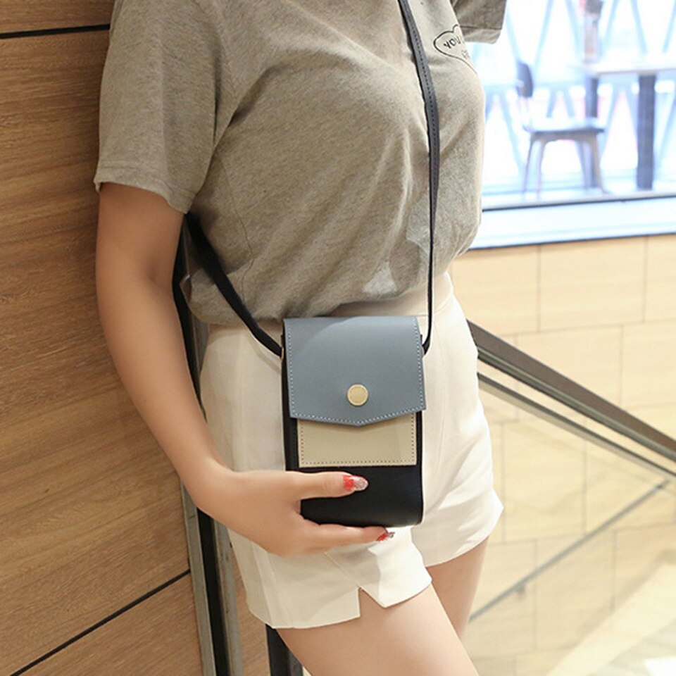 Korean Style Messenger Bags Adjustable Splice Mobile Phone Bag  Pocket Money Crossbody Bags Girl Gift Mini Multifunction Handbag