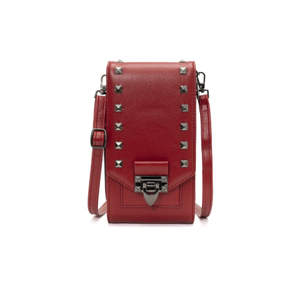 Women Soft Leather Rivet  Wallets Cell Phone Purse Crossbody Shoulder Strap PU Handbag For Female Cheap Women Messenger Bag