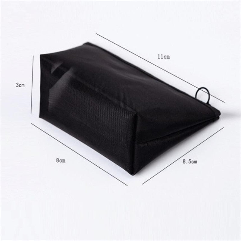 1PC Black Women Men Necessary Cosmetic Bag Transparent Travel Organizer Fashion Small Large Black Toiletry Bags Makeup Pouch