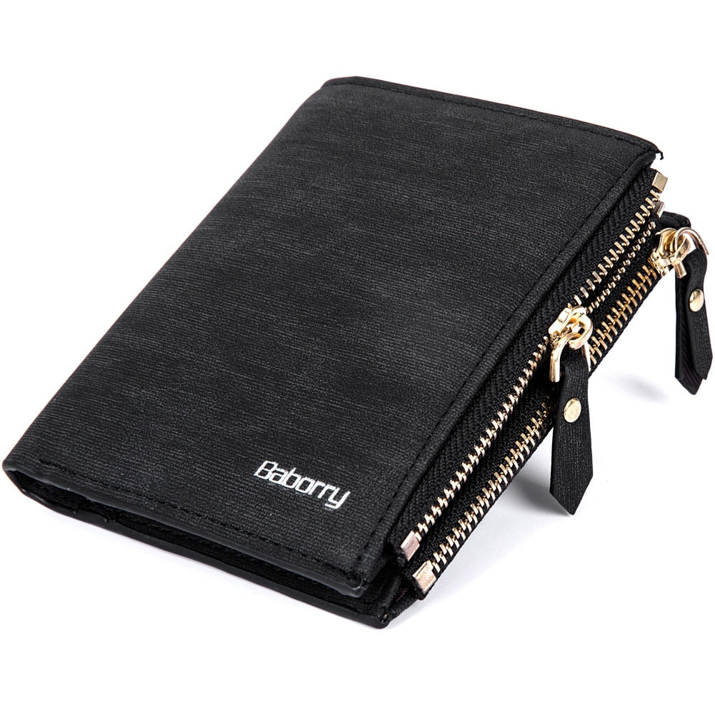 Vintage Men Wallet RFID Theft Protect Coin Bag Zipper Purse Wallets for Men with Zippers Magic Wallet Short Luxury Men&#39;s Purses