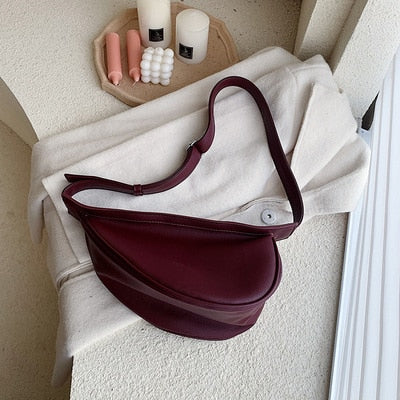New style wild fashion diagonal shoulder bag simple solid color mini saddle bag purse