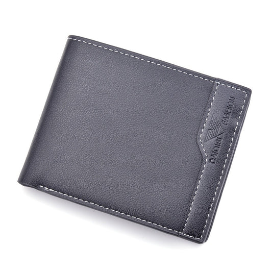 Casual Men&#39;s Wallets Leather Solid Luxury Wallet Men Pu Leather Slim Bifold Short Purses Credit Card Holder Business Male Purse