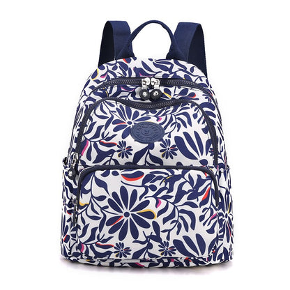 Fashion High Quality Nylon Women&#39;s Backpack New Flower Pattern Design Ladies Travel Backpack Shoulder Bag Mochilas De Mujer Sac