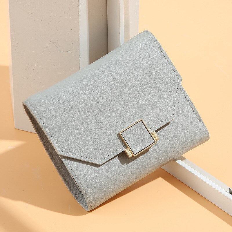 New Fashion Short Wallets for Women Leather Cute Mini Money Clutch Wholesale Zipper Female Coin Purses Casual Multi Card Holder