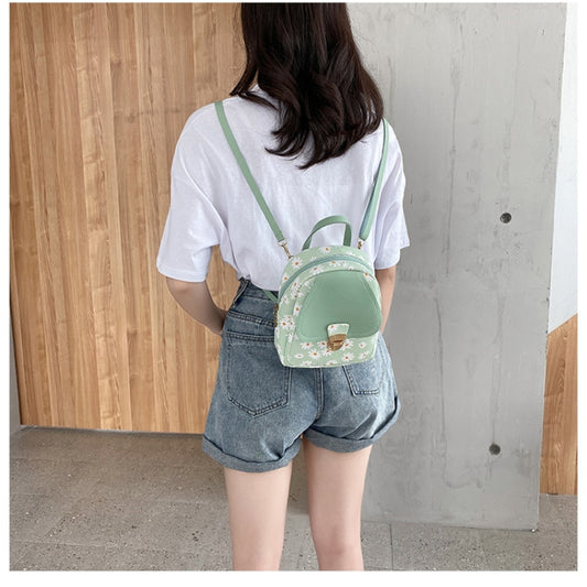 New Preppy Style Solid Women Kawaii Rucksack Simple Daisy Print Ladies Travel Bag Student School Backpacks Mini Backpack