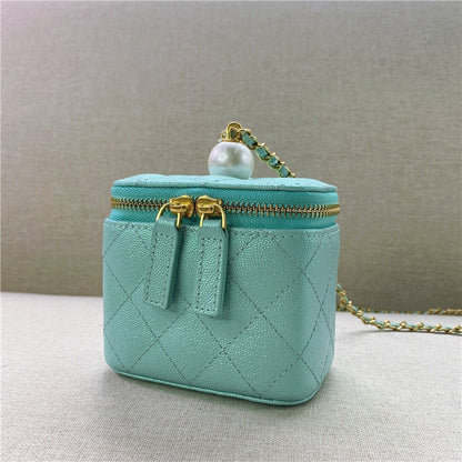 Luxury Designer Real Leather Handbags Chain Shoulder Bags Brand Crossbody Beading Bags Mini Box Bag Purses and Handbags