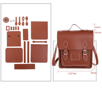 Retro Handmade Backpack Shoulder Messenger Bag  New Hand-Woven Bag Diy Material Back Cambridge Bag Homemade Gift