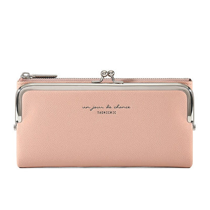 Comfortable Contracted Style Long Wallets For Women Soft PU Leather Coin Purses Ladies Sweet Design Card Holder Purses Cartera
