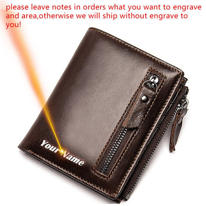 MVA Men Wallets Genuine Leather Wallets for Credit Card Holder Zip Small Wallet Man Leather Wallet Short Slim Coin Purse Men 604