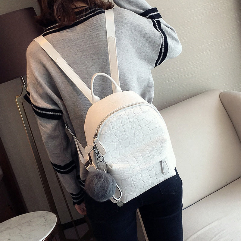 Mini Backpacks Women PU Leather Cute Small Backpack Female White Back Pack Black Backpacks For Teen Girls Fashion Bagpack Woman