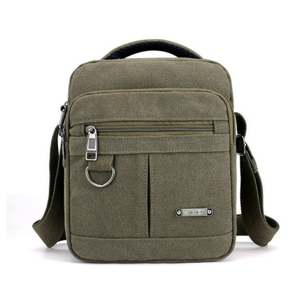 Canvas Shoulder Bag Men&#39;s New Korean Style Canvas Messenger Bag Outdoor Leisure Travel Portable Single-Shoulder Bag