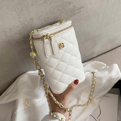 с доставкой Luxury Quilted PU Leather Crossbody Bags Women Cute Shoulder Tote Female Lady Elegant Branded Chain Purses
