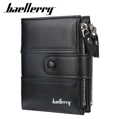 New Business Men Wallets Zipper Card Holder High Quality Male Purse New PU Leather Vintage Coin Holder Men Wallets