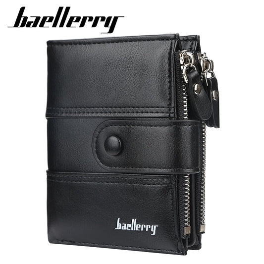 New Business Men Wallets Zipper Card Holder High Quality Male Purse New PU Leather Vintage Coin Holder Men Wallets