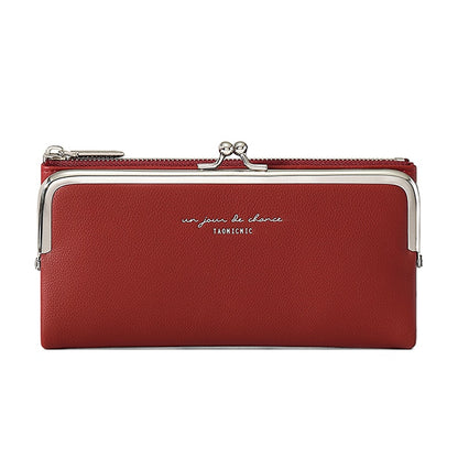 Comfortable Contracted Style Long Wallets For Women Soft PU Leather Coin Purses Ladies Sweet Design Card Holder Purses Cartera