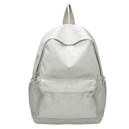 Daily Large Capacity Travel School Backpacks Ladies Pure Color Shoulder Knapsacks Nylon Zipper Shopping Rucksacks