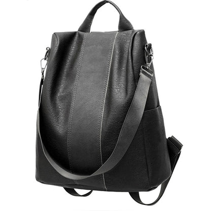 Large Capacity Shoulder Bags School Backpacks For Teenage Girl PU Leather Travel Shoulder Bag Black Bagpack