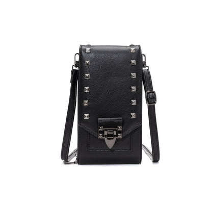 Women Soft Leather Rivet  Wallets Cell Phone Purse Crossbody Shoulder Strap PU Handbag For Female Cheap Women Messenger Bag